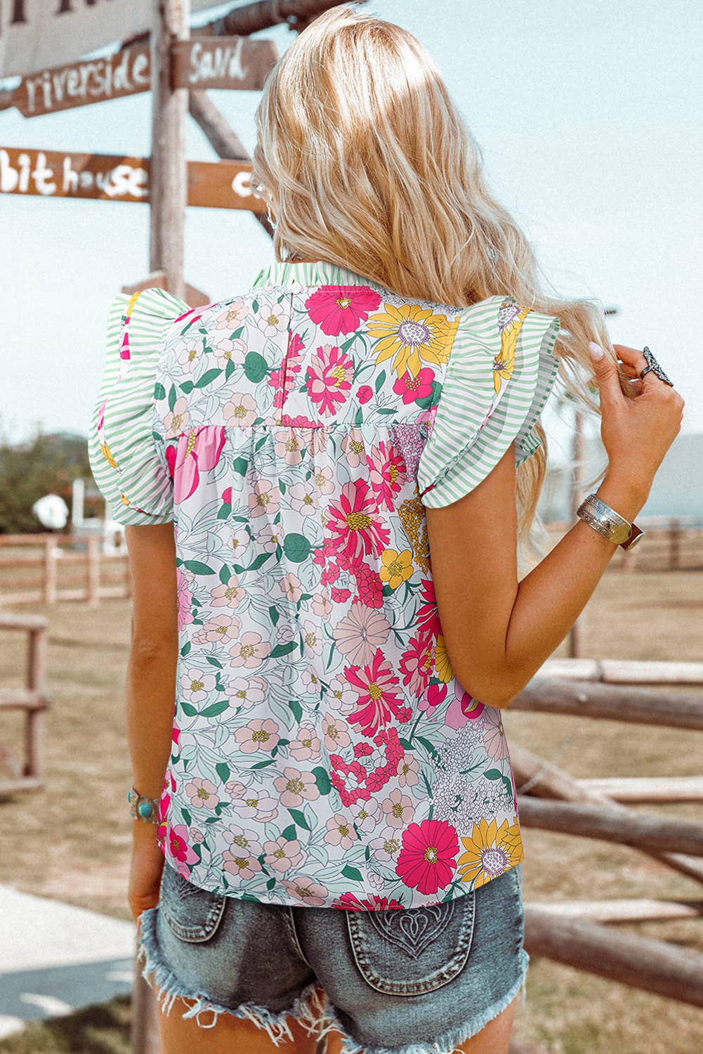 Clara Floral Ruffle Blouse