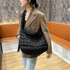 Quilted Zipper Large Shoulder Bag