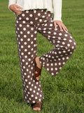 Polka Dot Straight Leg Denim Pants