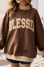 Blessed Polka Dot Mock Neck Sweatshirt