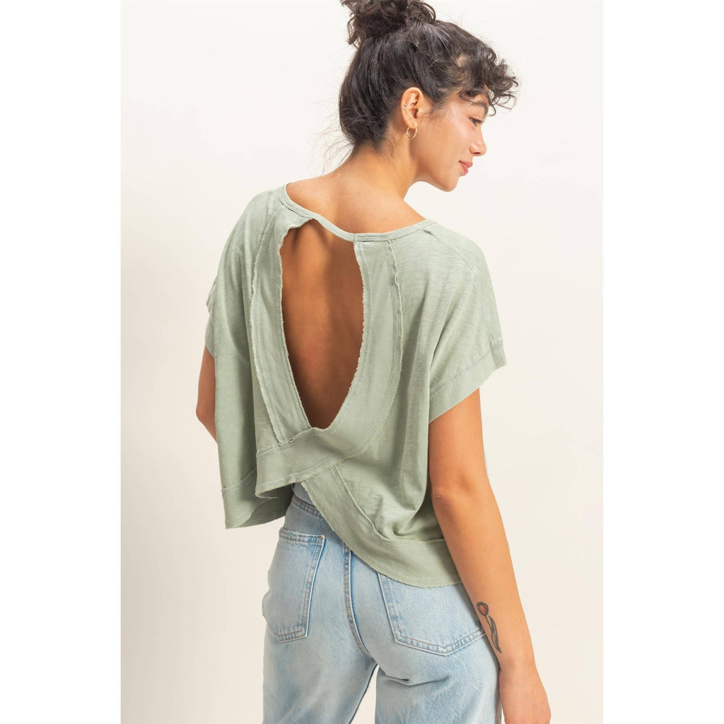 Lucy Washed Open Back Top