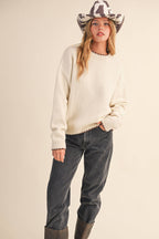 AMARA SCALLOPED EDGE SWEATER
