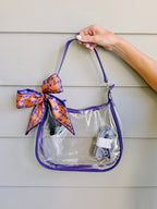 Clemson Tigers Sara Clear Purse with Skinny Scarf