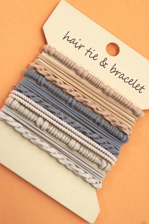 Boho Multi Hair Tie Bracelet Set