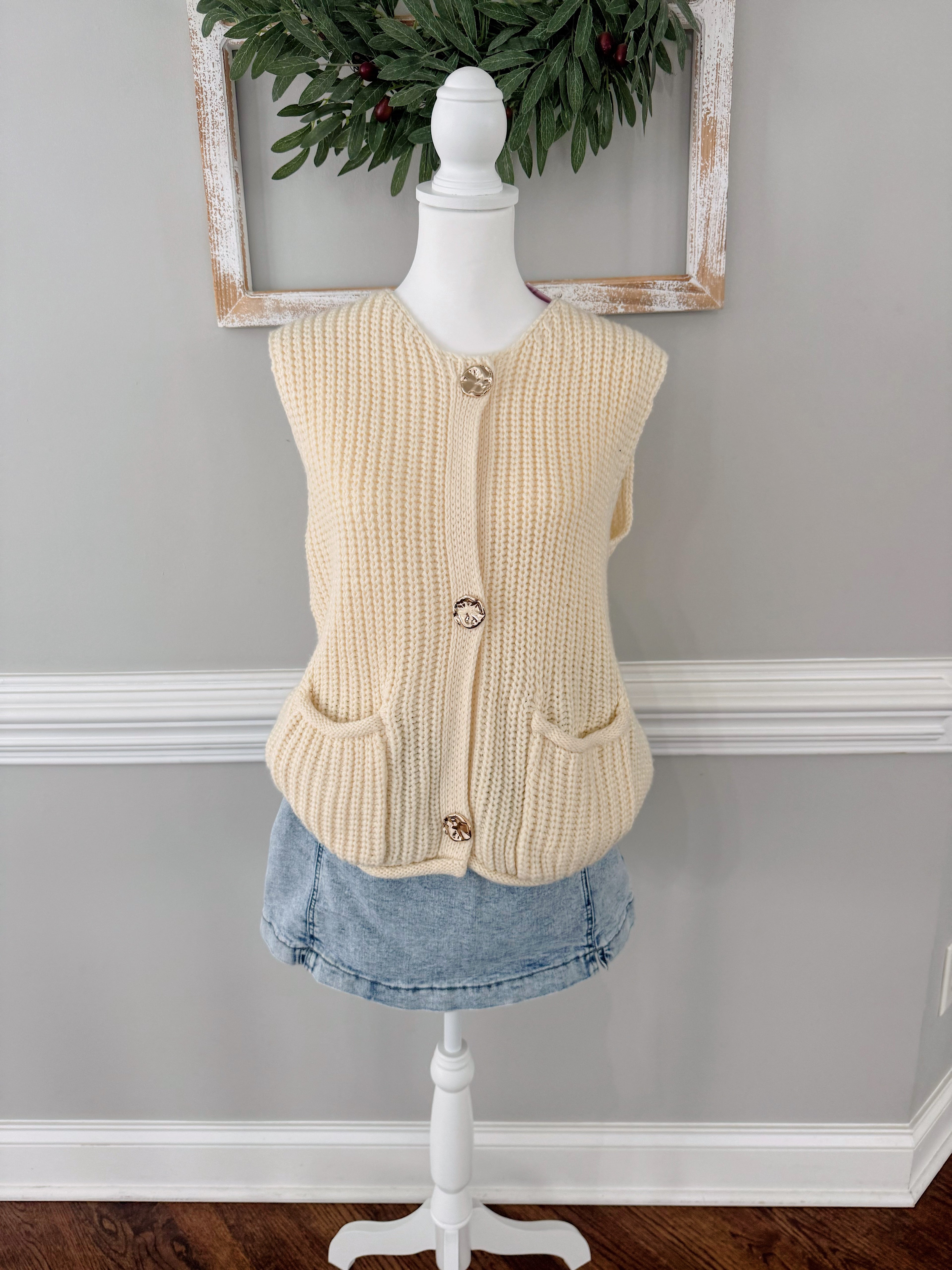 Kyleigh Button Sweater Vest