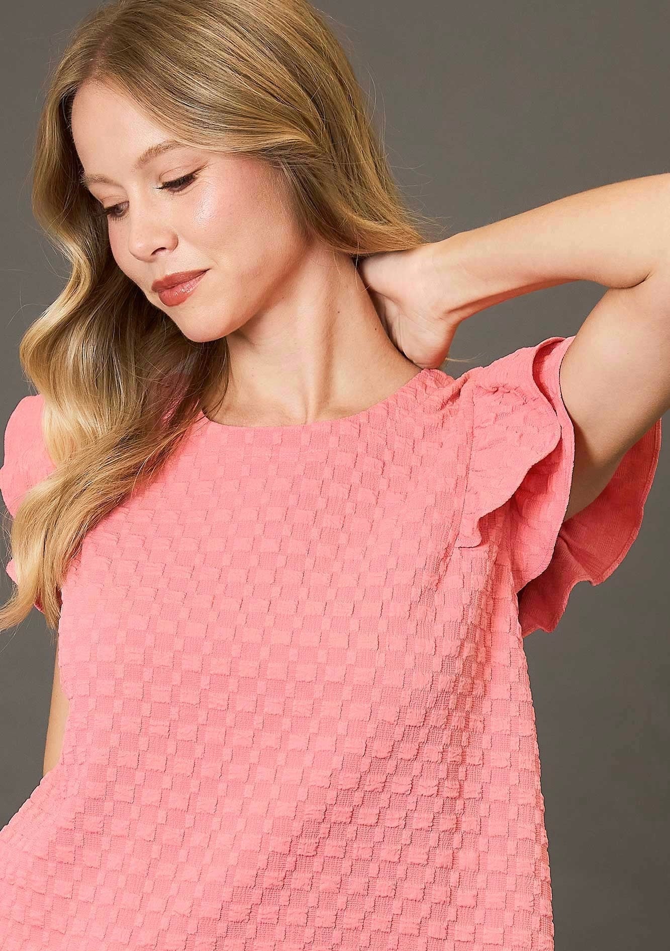 Shae Jacquard  Ruffled Top