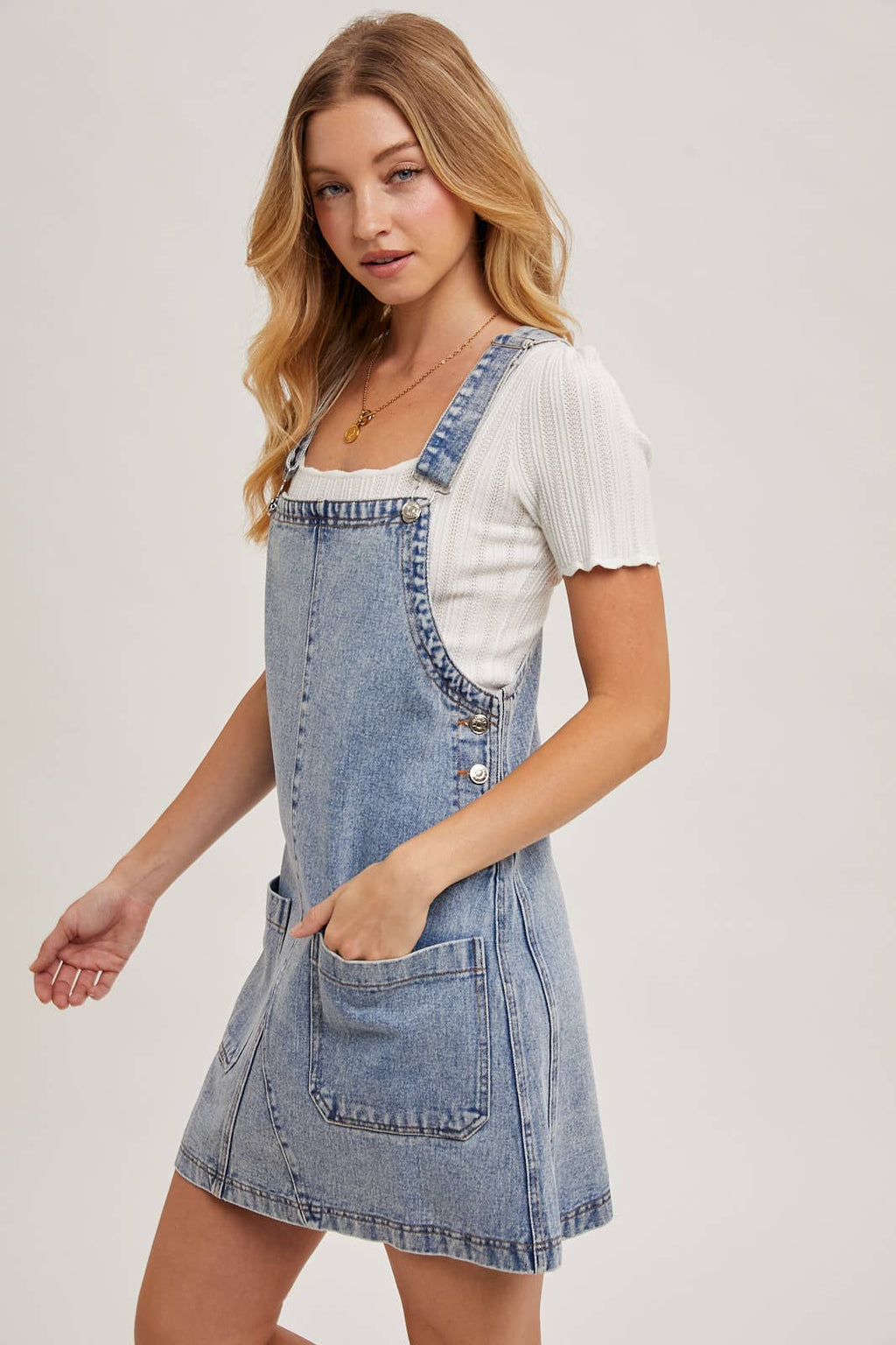 Ava Denim Overall Dress