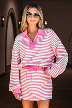 Pink Stripe Skort 2pcs Outfit