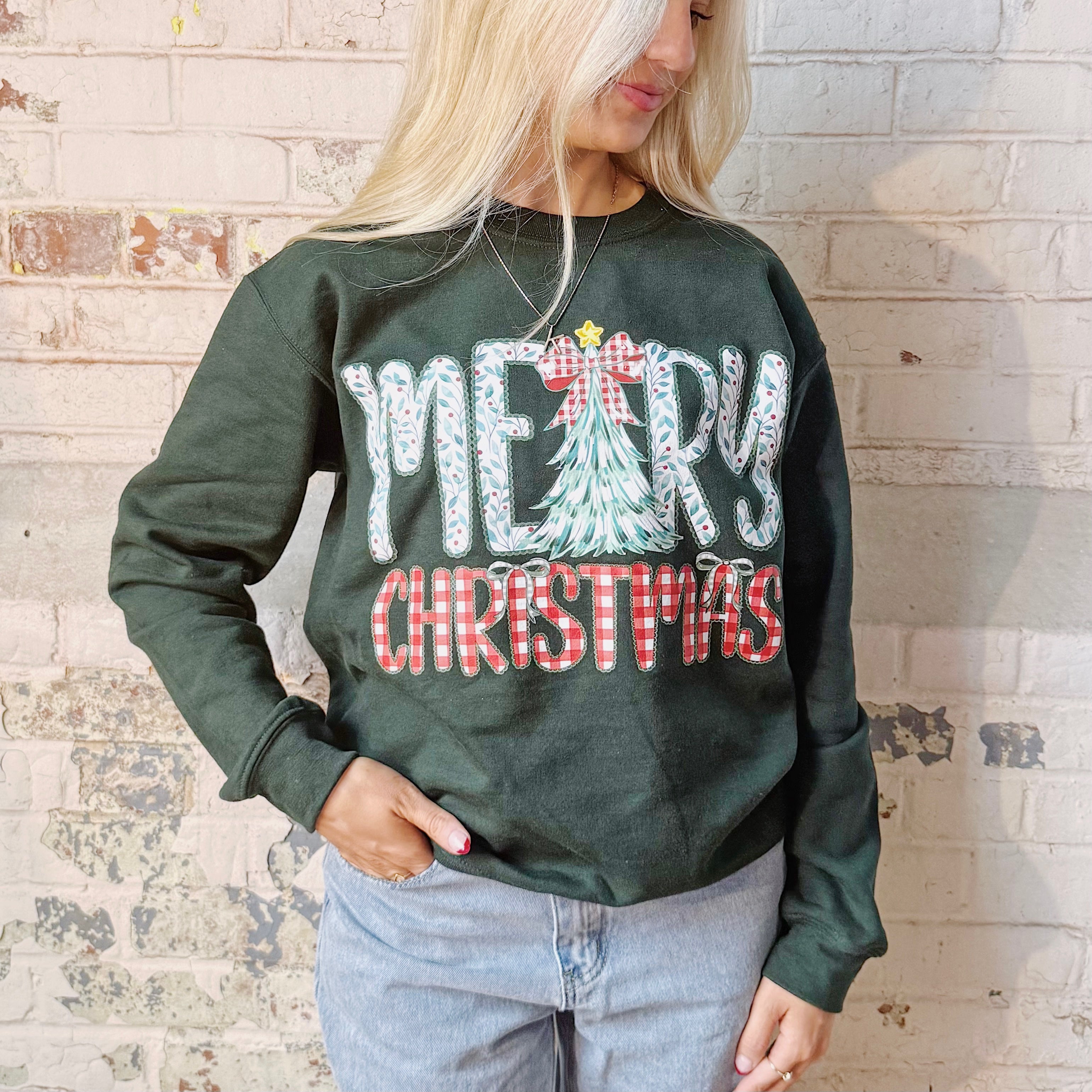 Merry Christmas Floral Sweatshirt