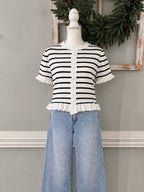 Kari Ruffle Button Cardigan