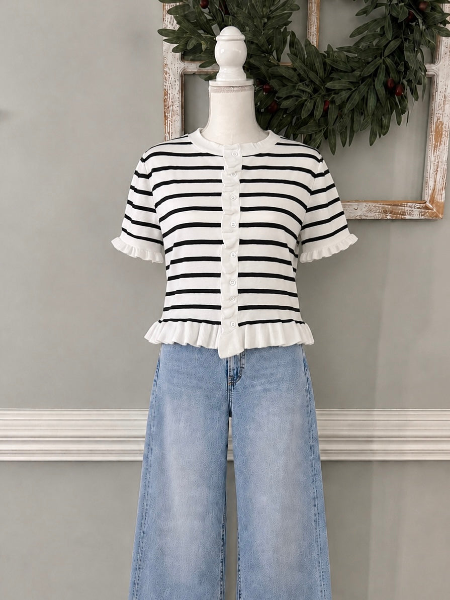Kari Ruffle Button Cardigan