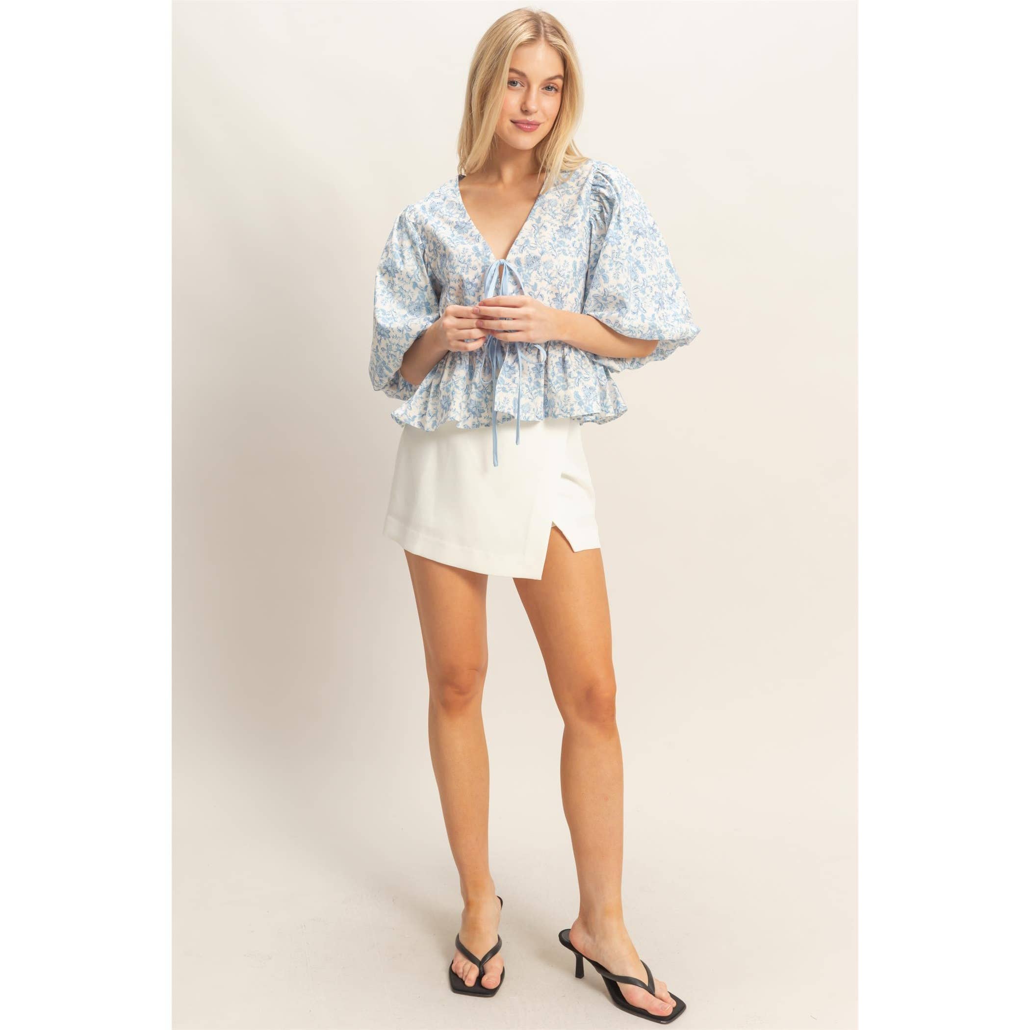 Reece Floral Tie-Front Top