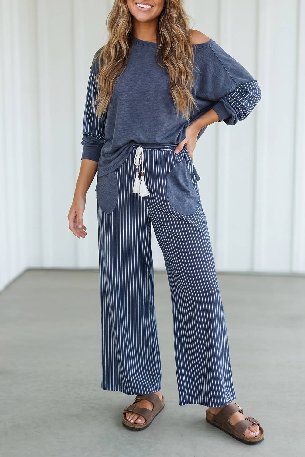 Striped Patchwork Pocket Lounge Set