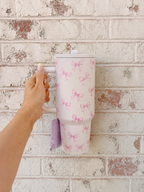 40oz Pink Bow Tumbler