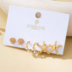 Shell Starfish Pearl Trio Earring Set