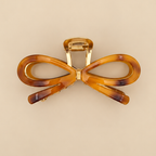 Ribbon Bow Gold Claw Clips