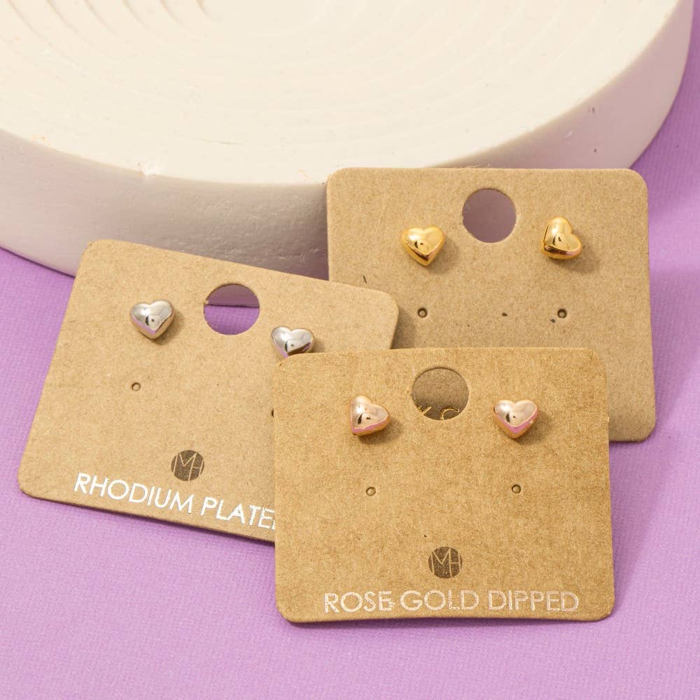 Rosa Gold  & Gold Mini Heart Earrings