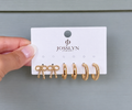 BOW HUGGIE HOOP TRIO EARRINGS
