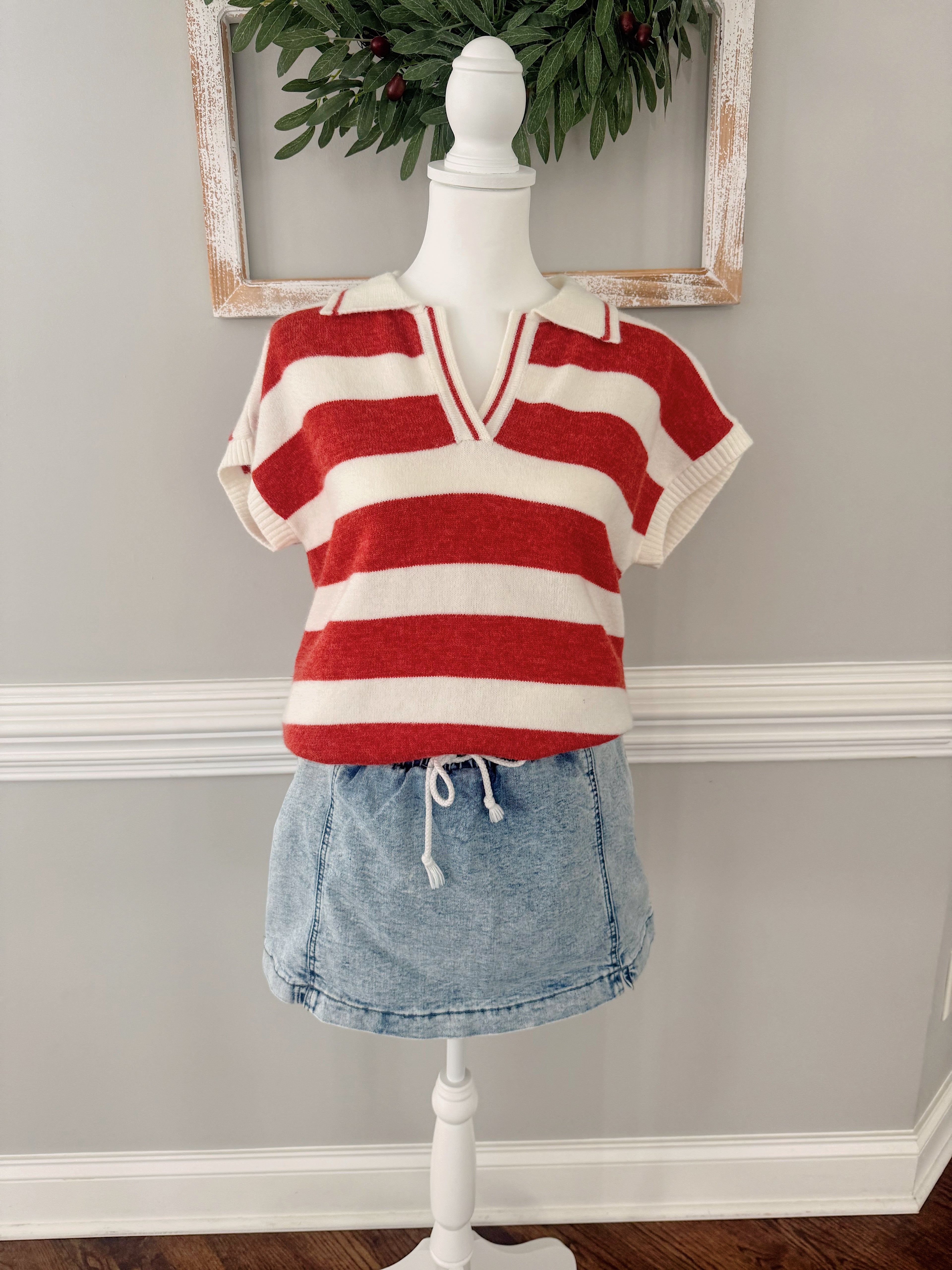 Marisa Striped Collared sweater