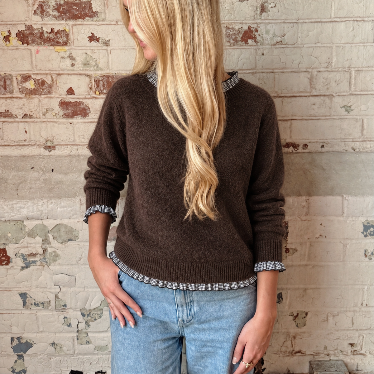 Lilly Plaid Ruffle Sweater