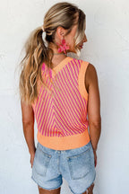 Chevron V Neck Sweater Vest