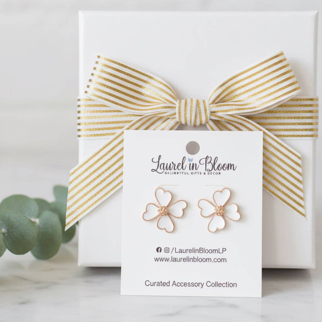 Evangeline Blooms Earrings - White