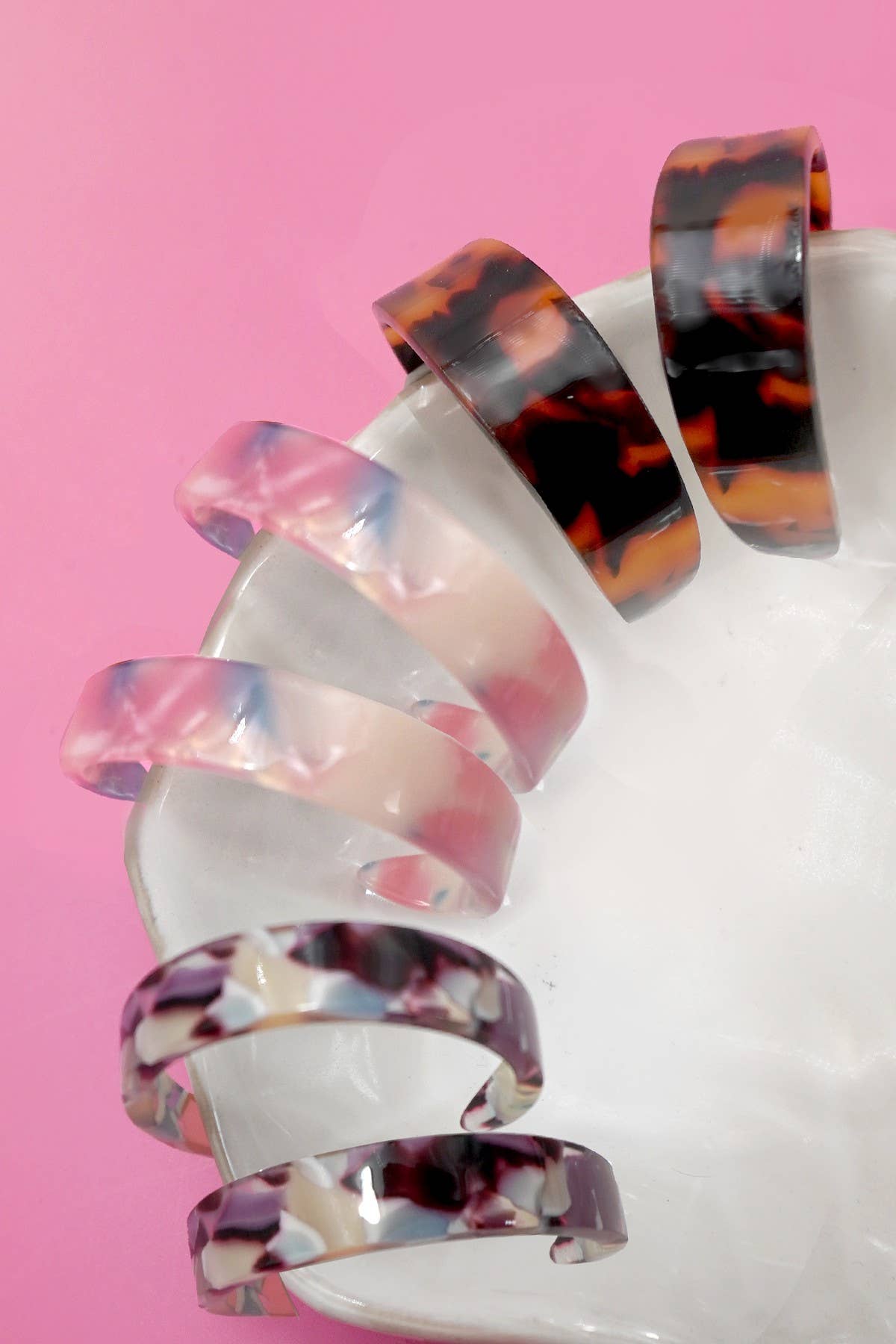 ACRYLIC HOOP TRIO EARRINGS