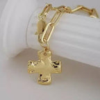SMALL HAMMERED CROSS NECKLACE
