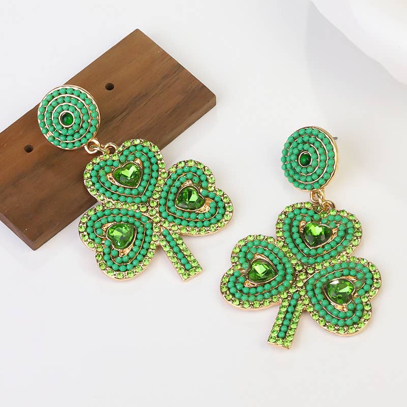 St. Patrick's Day Clover Earrings