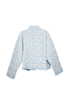 Light Blue Dainty Floral Quilted Jacket