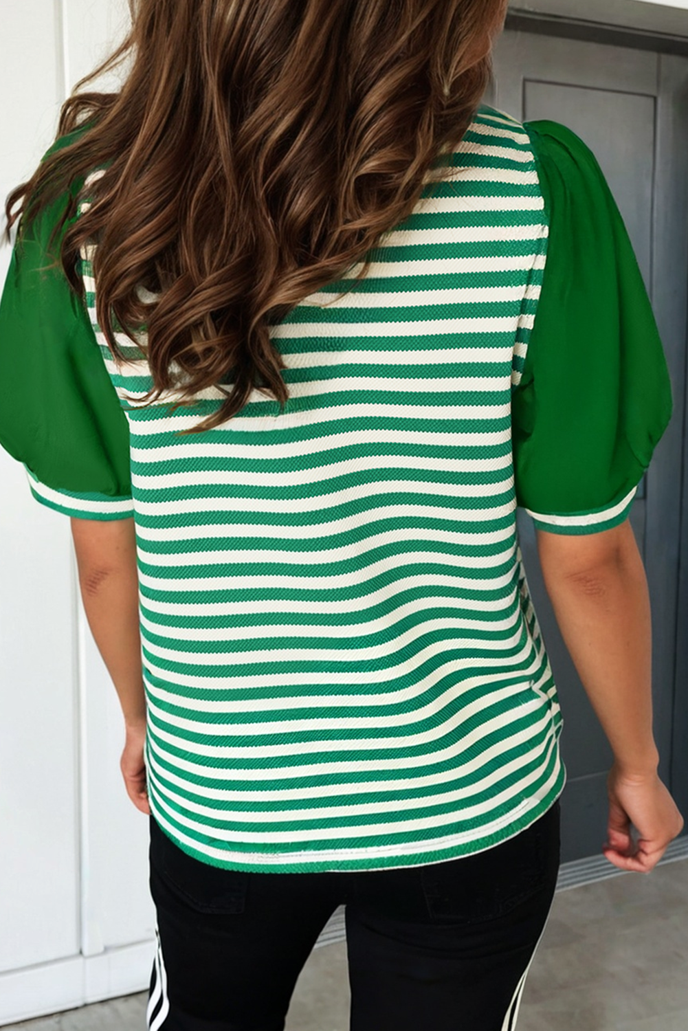 Candace Stripe Puff Sleeve Blouse