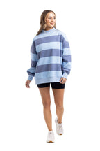 Mayla Navy Striped  Mockneck