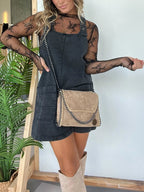 Faith Washed Denim Overall Dress