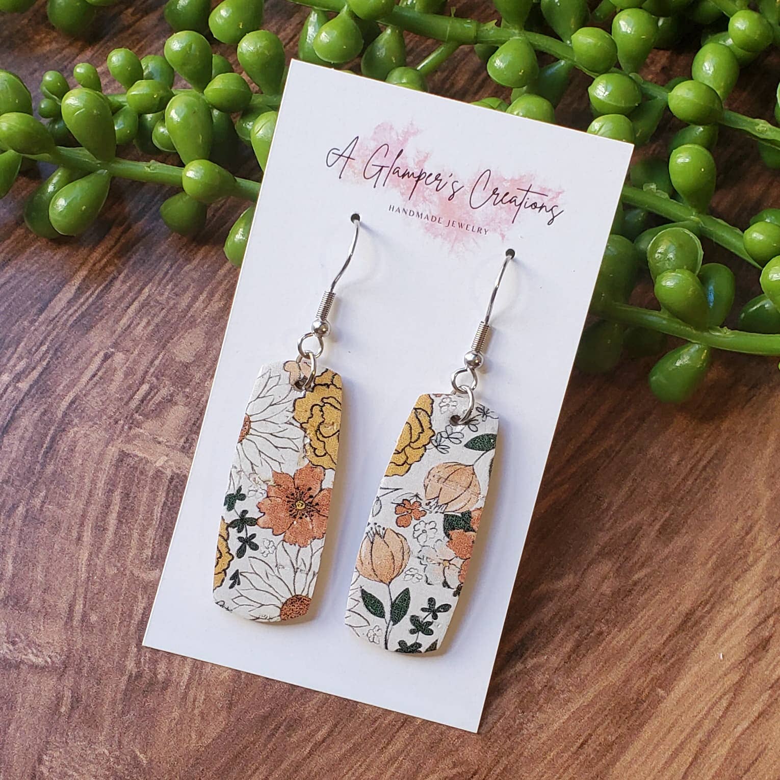 Floral Leather Earrings