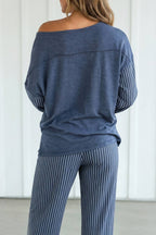 Striped Patchwork Pocket Lounge Set