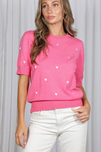 Haley Embroidery Heart Sweater
