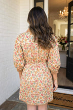 Ayelet Floral Buckle Belt Mini Dress