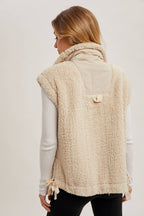 MOCK NECK FLEECE SHERPA VEST