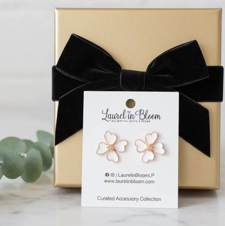 Evangeline Blooms Earrings - White