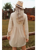 Corduroy Half Button Collared Dress