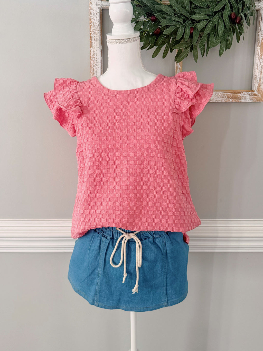 Shae Jacquard  Ruffled Top