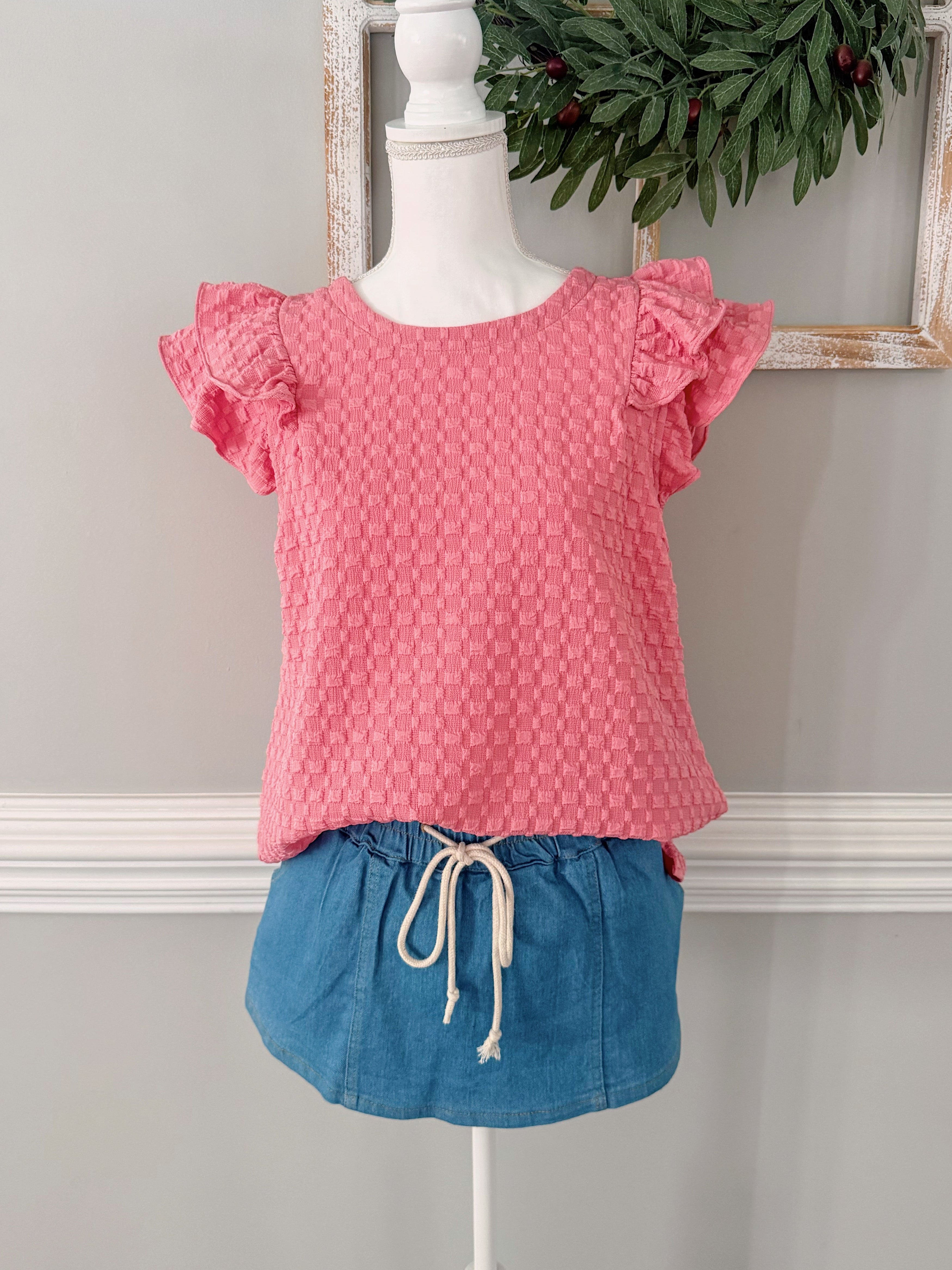 Shae Jacquard  Ruffled Top