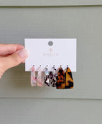 ACRYLIC HOOP TRIO EARRINGS