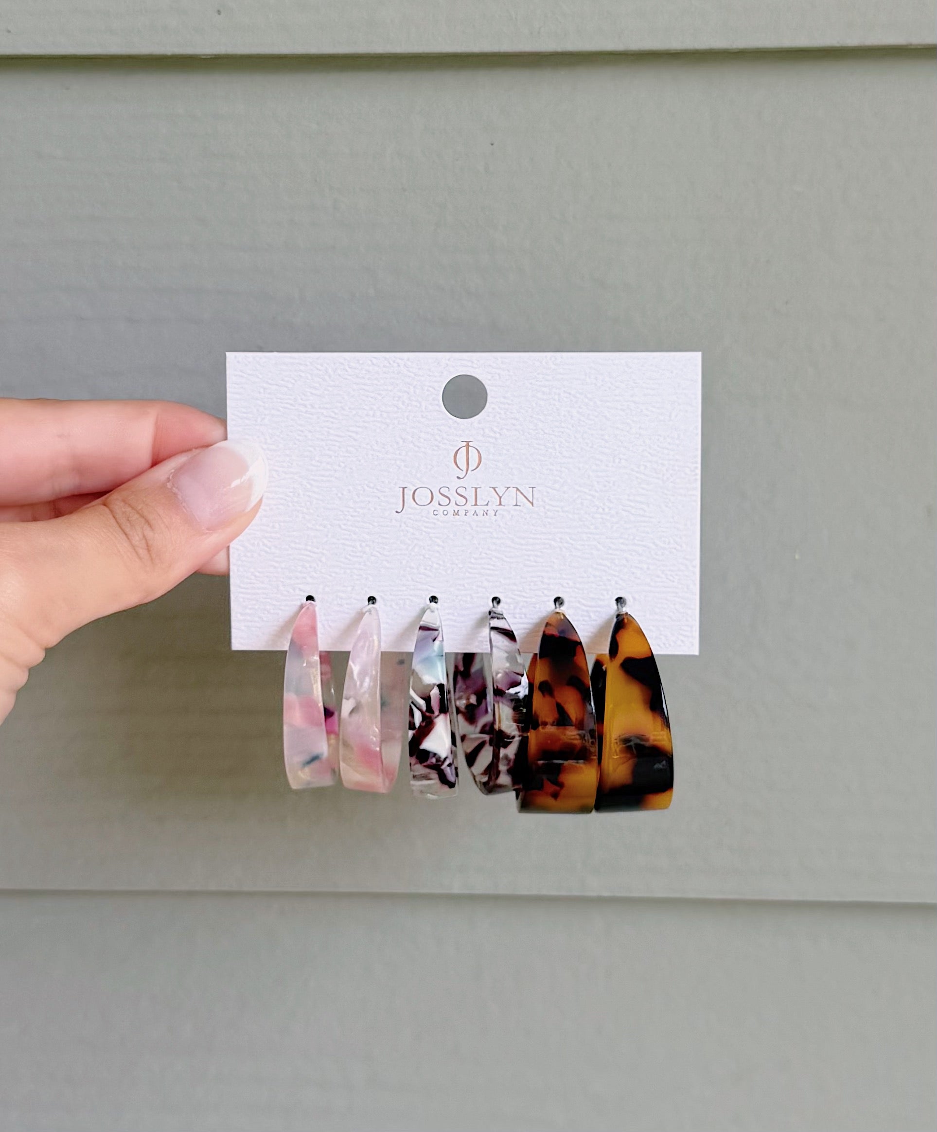ACRYLIC HOOP TRIO EARRINGS
