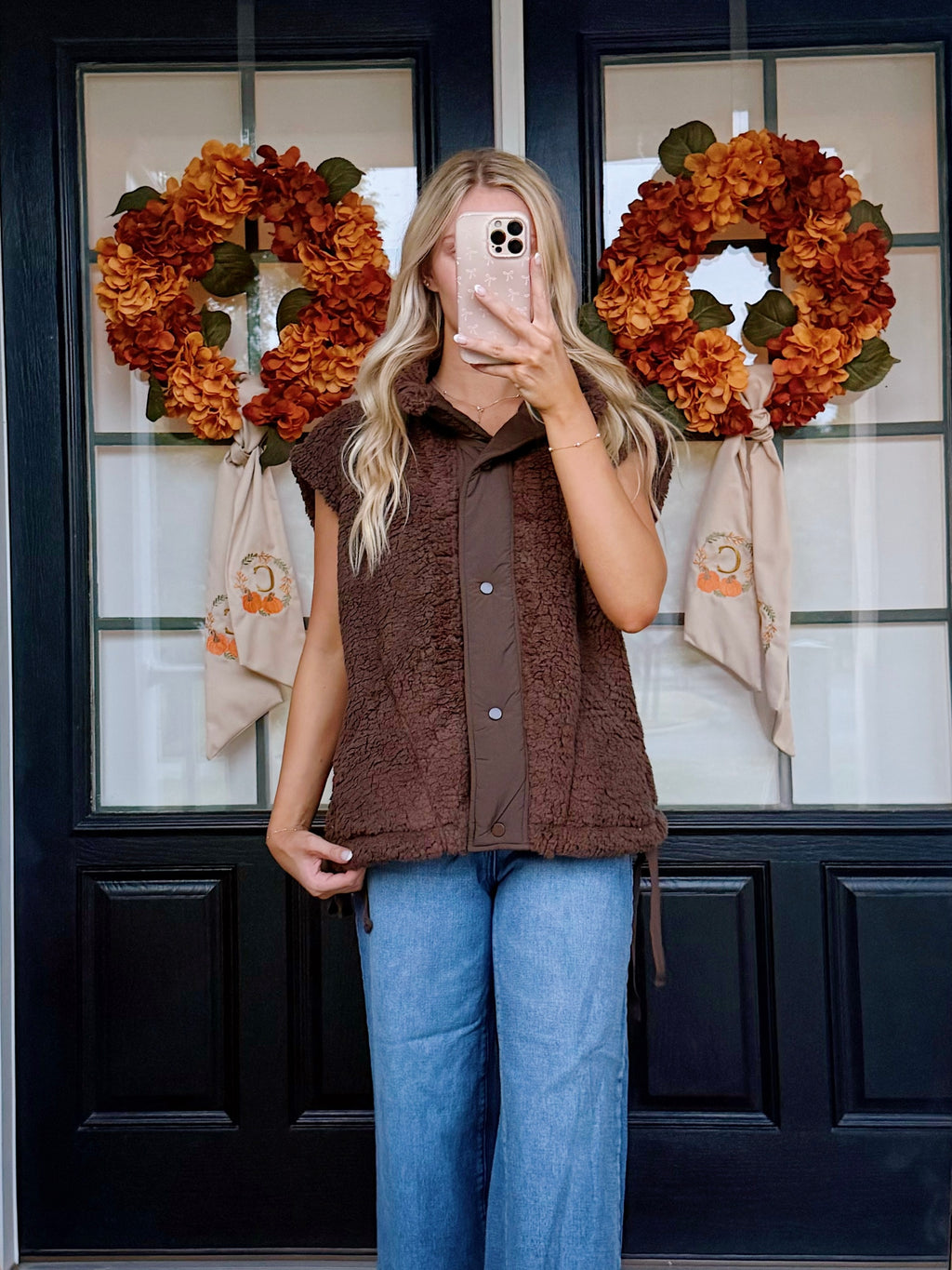 MOCK NECK FLEECE SHERPA VEST