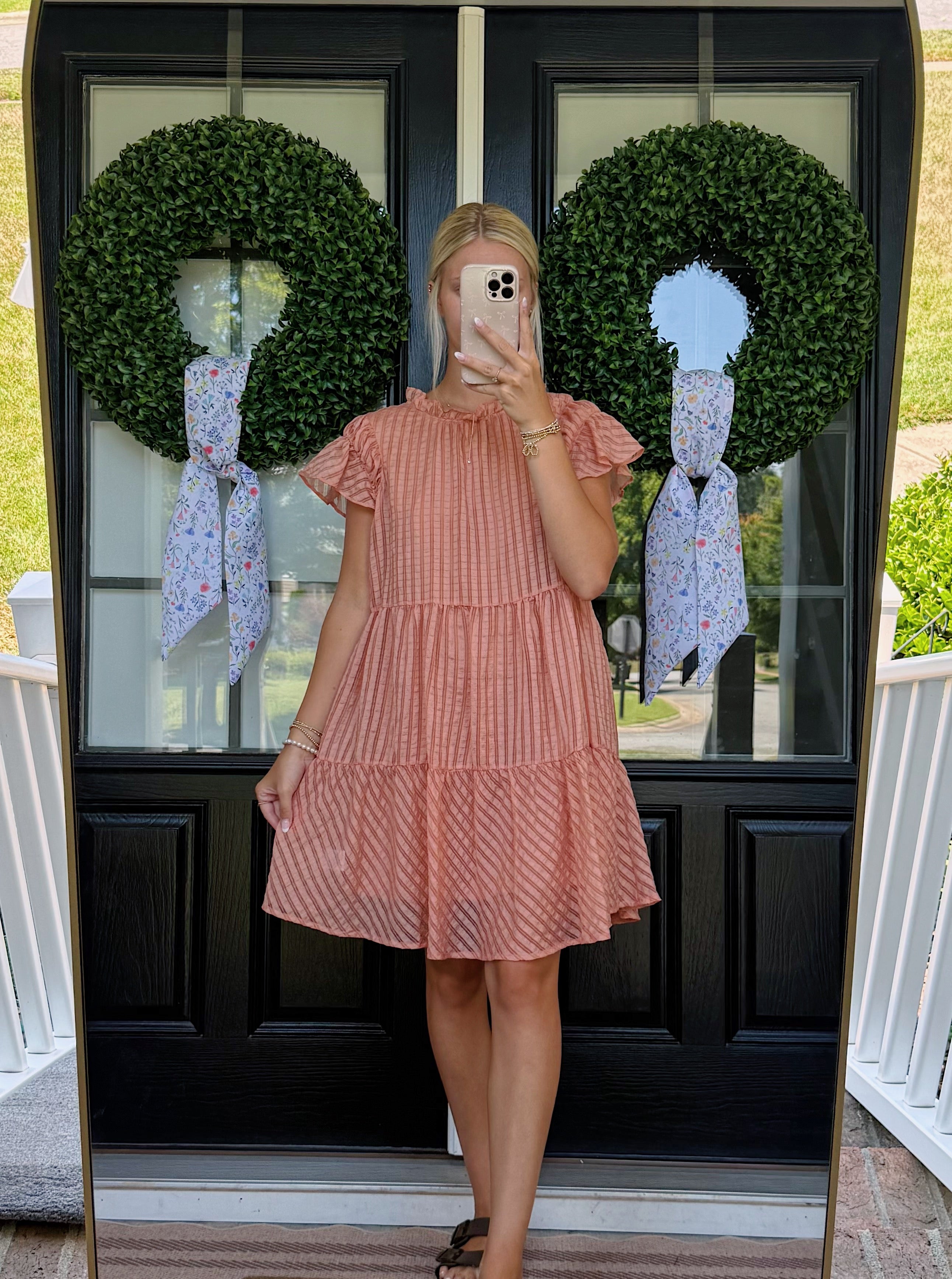 Reagan Textured Neck Dress