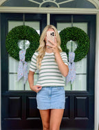 Tara Scallop Edge Puff Sleeve Top