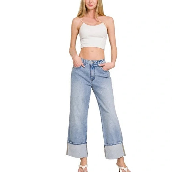 Ren Cuffed & Wide- Leg Jeans