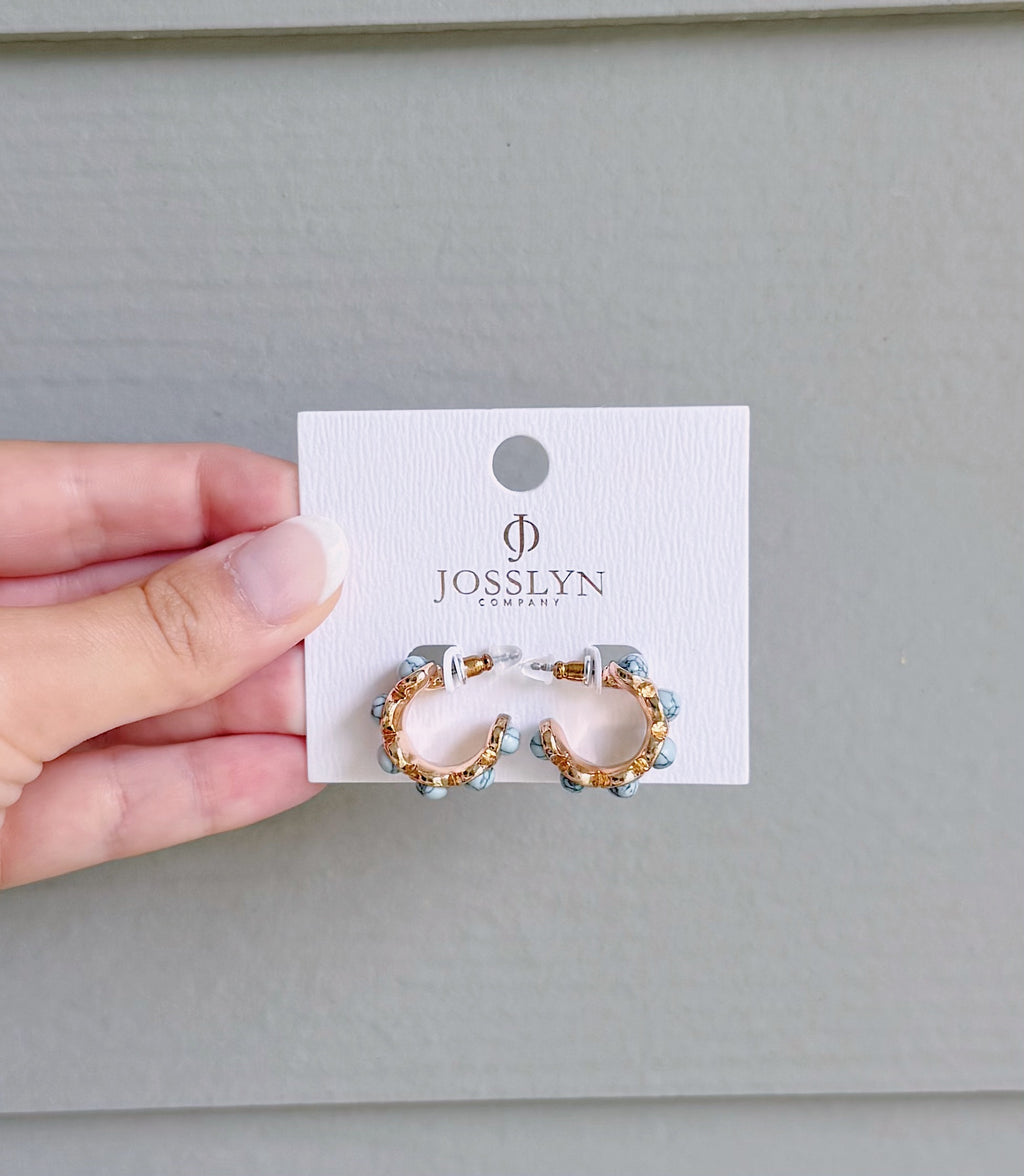 TURQ HOOP EARRINGS