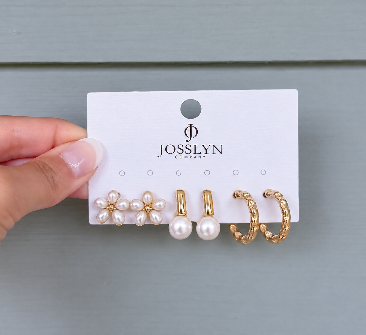 Pearl & Floral Earring Set